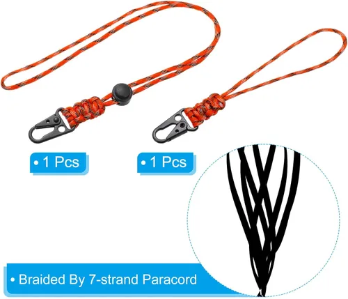 Vista 3 de PATIKIL Cordón de insignia con clip ajustable para collar de muñeca camuflaje anaranjado