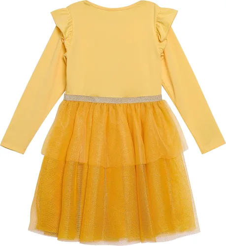 Vista 3 de Disney Vestido tutú de princesa de manga larga para niñas, lindos vestidos para niños pequeños con Cenicienta, Bella, Elsa y Tiana