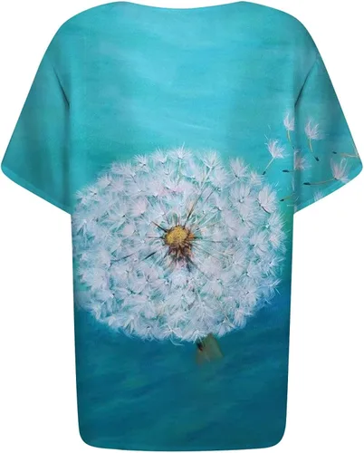 Vista 2 de Camisetas de verano para mujer, estilo casual, con botones, de algodón, lino, impreso, blusa de manga corta para mujer