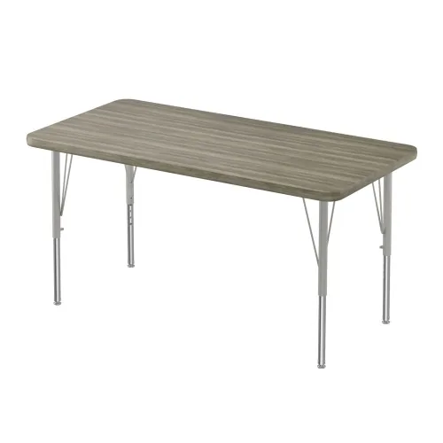 Vista 43 de Correll - Mesa rectangular de actividades para el aula de 30 x 60 pulgadas, altura ajustable (19-29 pulgadas), parte superior de granito gris, borde