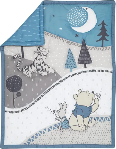Vista 3 de Lambs & Ivy (LAMCR) Forever Pooh 780020 - Juego de ropa de cama de 3 piezas, color azul