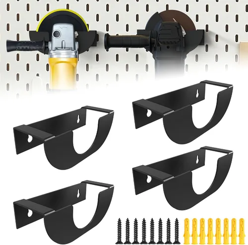 Vista 8 de Soporte de pared para amoladora angular, soporte para amoladora angular de acero sólido resistente, soporte para pulidora, estante de almacenamiento