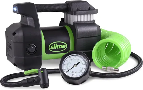 Vista 8 de Slime 40063 Inflador de Neumáticos, Compresor de Aire Portátil para Coche, SUV, 4x4, Elite de Servicio Pesado, Apagado Automático al Inflar