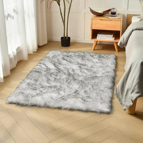 Vista 23 de duduta - Alfombra de pelo sintético de lana de oveja beige 2x3 pies, suave y esponjosa, funda para silla de pelo mullido, alfombra pequeña