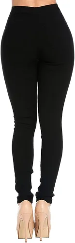 Vista 2 de Pantalones de mezclilla ajustados para mujer, de talle alto, elásticos, ajustados, con bolsillos delgados, color puro, casuales, cómodos pantalones