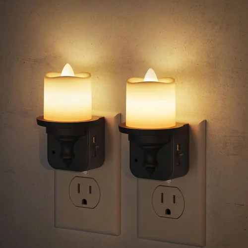 Vista 7 de JandCase Luces nocturnas enchufables a la pared, proyector de estrellas, luz nocturna de galaxia automática 3CCT, enchufe con sensor de luz
