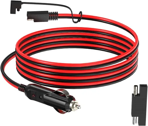 Vista 12 de ELFCULB Cable de encendedor de cigarrillos macho a macho, cable de extensión de enchufe de encendedor de cigarrillos de automóvil de 14 AWG 12 V