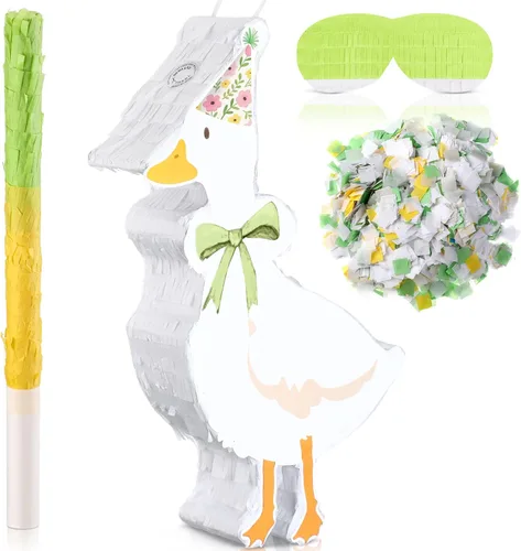 Vista 12 de Juego de pesca de piñata de pez verde, piñata oceánico bajo el mar, suministros para decoración de fiesta de adultos con palo de murciélago
