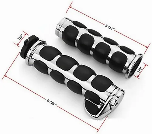 Vista 2 de Motocicleta de aluminio cromado mango agarraderas extremo 1 pulgada para Honda Yamaha Kawasaki 1 par