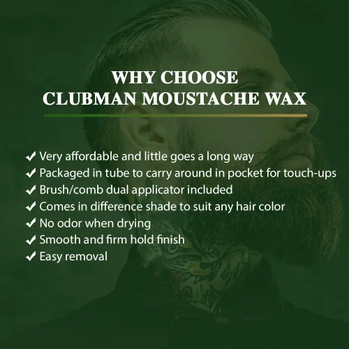 Vista 3 de Clubman Cera de bigote neutra 0.50 oz (paquete de 5)