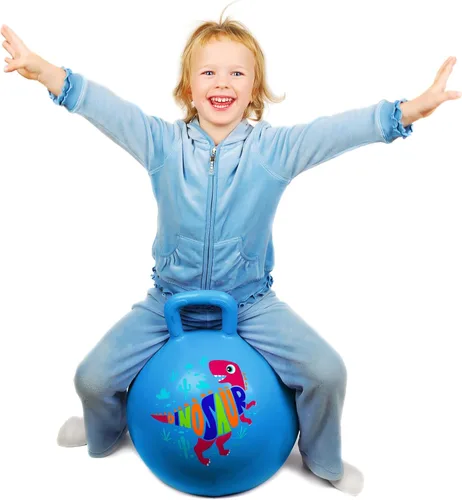 Vista 7 de PlayZap Pelotas Saltarinas para Niños de 3-8 Años, Pelota Rebotante de 18 Pulgadas con Asa, Saltarina Inflable de 18", Juguetes de Salto de 45cm