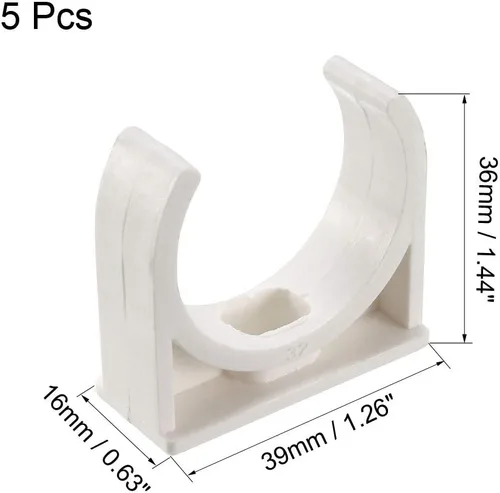 Vista 2 de uxcell Pinzas de abrazaderas de PVC para tubería de agua de 1.260 in, apto para bandejas de TV de 1.260 in/1.26 pulgadas de diámetro exterior, tubo