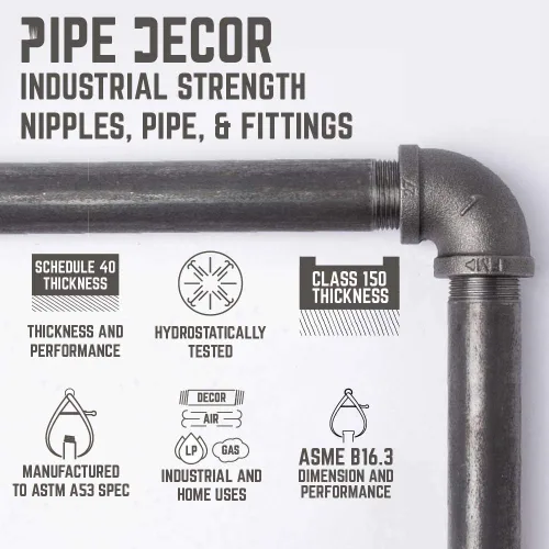 Vista 8 de Soportes de estante angulares industriales rústicos – Juego de cuatro soportes de doble brida de tubo de 4 pulgadas, accesorios de metal de hierro
