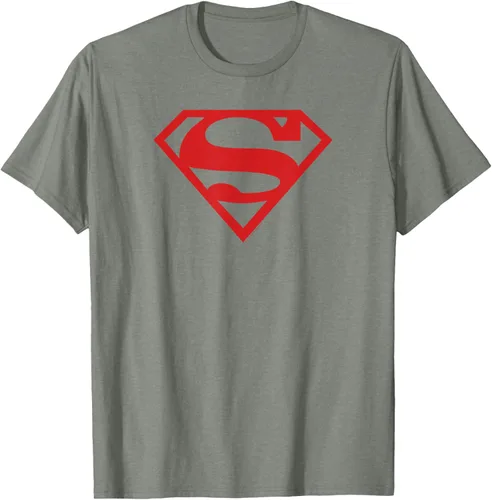 Vista 6 de Superman Camiseta de escudo rojo sobre negro
