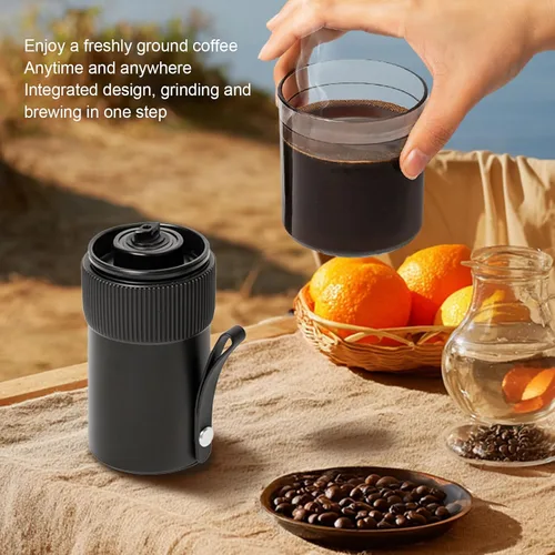 Vista 4 de Generic Molinillo de café eléctrico portátil con mango recargable por USB, parada automática, silencioso, ajustable, pequeño, de acero inoxidable