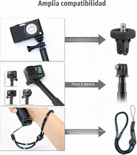 Vista 4 de SOONSUN Poste de extensión largo impermeable para selfie stick para cámara