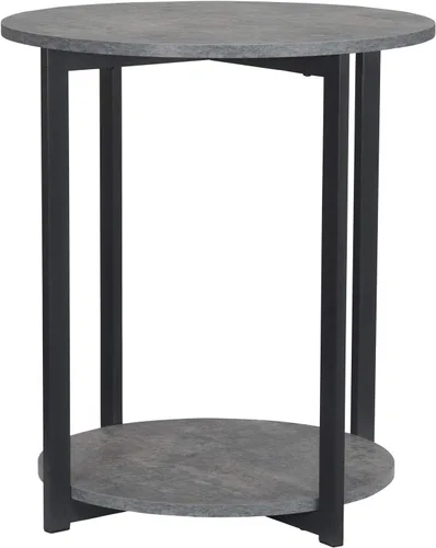 Vista 11 de Household Essentials Mesa auxiliar de madera con estante de almacenamiento Ashwood