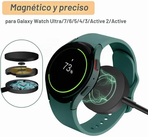 Vista 3 de Cargador para Samsung Galaxy Watch 7/6/5/Ultra (USB-C) (3.3ft/1m)