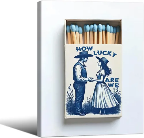 Vista 28 de ¿Qué Tan Afortunados Somos Arte de Pared Azul Posavasos Poster 08x10 pulgadas Enmarcado Preppy Costero Cowgirl Impresiones Románticas Decoraciones