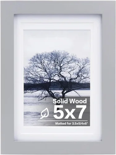 Vista 186 de Egofine - Portarretratos de 4 x 6 pulgadas, de madera maciza con plexiglás, para fotos de 3.5 x 5 con paspartú o de 4 x 6 sin paspartú, para colocar
