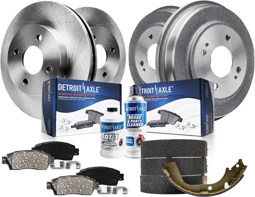 Vista 15 de Detroit Axle - Kit de freno para Nissan Rogue 2014, 2015, 2016, 2017, 2018, 2019, rotores de freno de disco de cerámica, con repuesto de hardware
