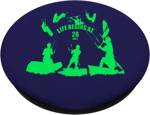 Vista 2 de Life Begins at 20 Knots Green Silhouettes PopSockets Adhesive PopGrip