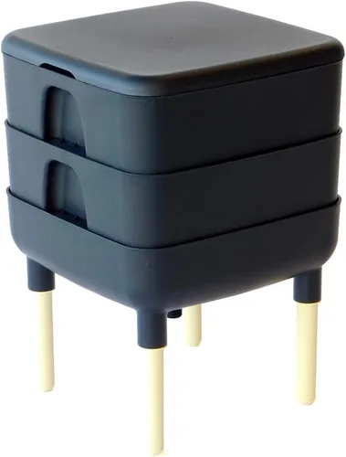 Vista 12 de FCMP Outdoor - The Essential Living Composter, contenedor de vermicompostador de gusanos de 2 bandejas (HF-LC4000v2-PUR) Ciruela