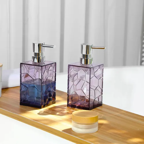 Vista 6 de Dispensador de jabón de manos, botellas de bomba de líquido de plástico acrílico transparente recargables dispensador de loción para decoración