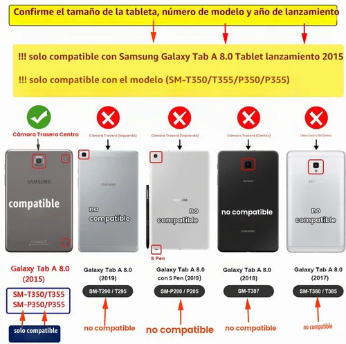 Vista 2 de Funda UUcovers para Galaxy Tab A 8.0 con cierre magnético, ajustado, función atril y tarjetero, con función de encendido y apagado automático, 8