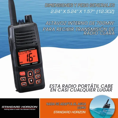 Vista 5 de Standard Horizon HX400IS - Radio VHF portátil intrínsecamente segura