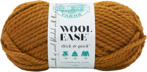 Vista 116 de Lion Brand Yarn - Ovillo de lana Wool-Ease Thick & Quick color fuerza aérea Super Bulky Wool Acrylic Blend Fiber for Soft Hats, Sweaters, Chunky