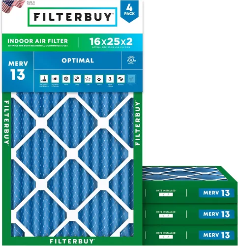 Vista 34 de Filterbuy Filtro de aire MERV 13 de 8 x 14 x 1 pulgadas, protección óptima contra el humo y la alergia (paquete de 4), filtros electrostáticos