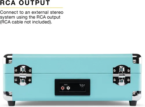 Vista 7 de Victrola Journey II (Modelo 2025) – Reproductor de Discos de Maleta Bluetooth – Altavoces Estéreo Integrados con Bajo Mejorado, Tocadiscos de 3