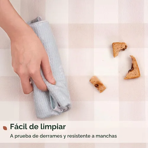 Vista 4 de FRESHMINT Juego de 2 piezas de alfombrillas de cocina estilo granja moderna con cuadros antifatiga para piso, impermeables y antideslizantes Beige