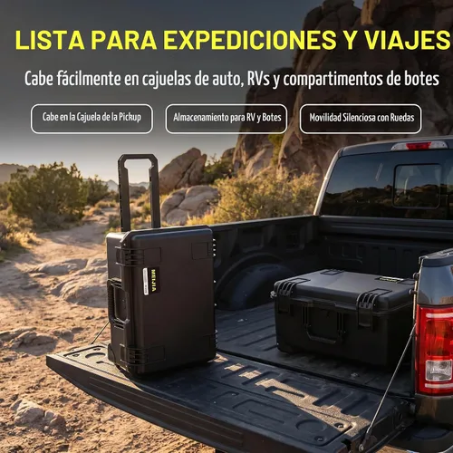 Vista 8 de MEIJIA - Funda rígida impermeable para cámara de alta calidad, funda protectora rígida con espuma de ajuste personalizable y ruedas, protección