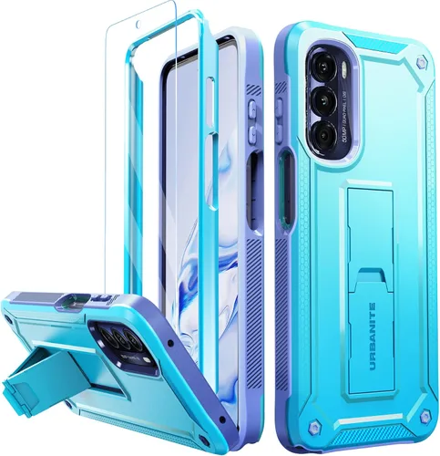 Vista 16 de URBANITE Funda protectora resistente a prueba de golpes para Motorola Moto G Stylus 4G (2022), de grado militar, con protector de pantalla y soporte
