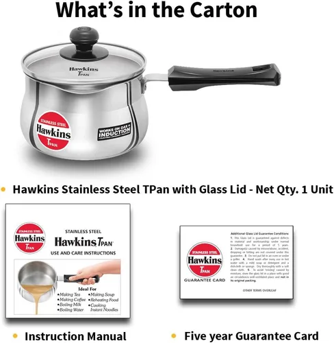 Vista 7 de Hawkins Tpan de acero inoxidable de 1.5L con tapa de cristal