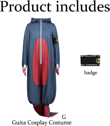 Vista 6 de Gachiakuta Guita Cosplay Traje Limpiadores Azul Lindo Mono Pijama