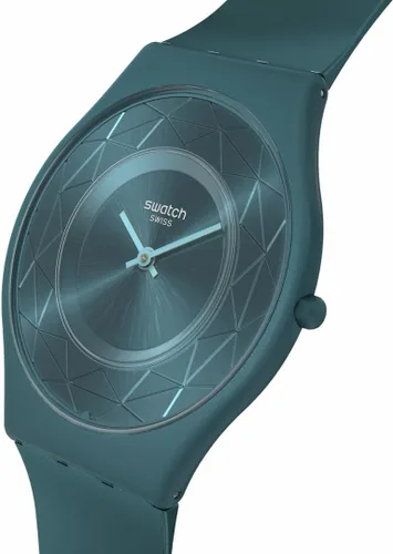 Vista 3 de Swatch Susurro áurico, Verde, Colección Holiday