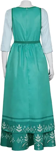 Vista 3 de Disfraz de Encanto Julieta Alma para mujer, vestido de cosplay con estampado floral madrigal de la familia de Mirabel, trajes de Halloween