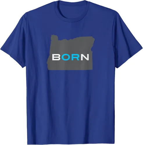 Vista 15 de Nacido en Oregon Camisa – Estado Mapa Born Idea de regalo, Negro