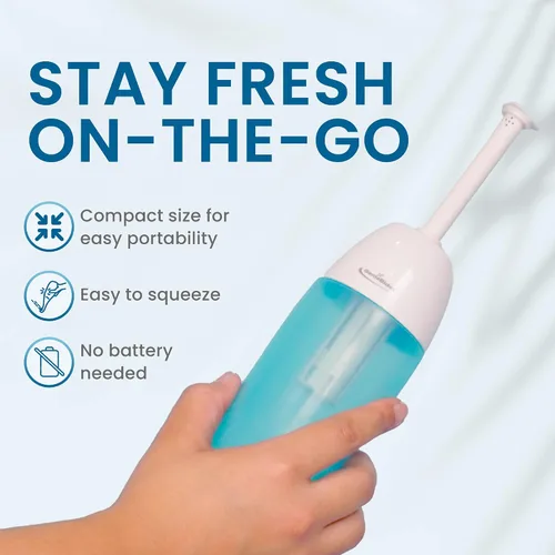 Vista 4 de GenieBidet Bidé portátil para llevar, bidé de viaje con boquilla telescópica, bidé de mano, ducha a tope sin fugas y desorden, reemplaza toallitas