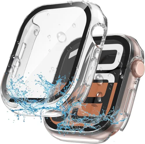 Vista 9 de YIJDACASE - Juego de 2 estuches impermeables para protector de pantalla de Apple Watch Series 10 Series 11 (2025) 46mm con vidrio templado