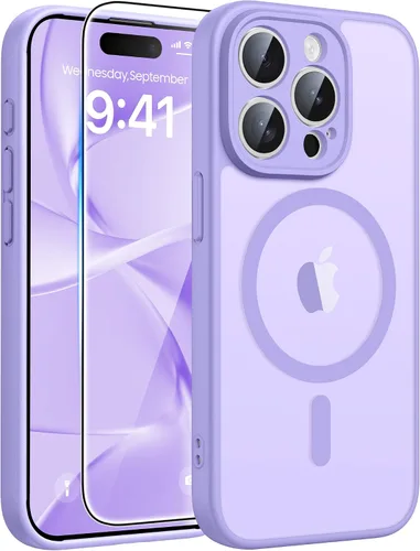Vista 80 de FNTCASE - Funda para iPhone 16 Pro: magnética, mate, translúcida, de grado militar, protectora contra caídas, resistente, fina, duradera y a prueba