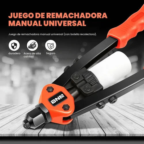 Vista 2 de DNA MOTORING TOOLS-00091 Remachadora manual con juego de herramientas de botella de colección, 1 x 12-1/2", resistente, extra larga