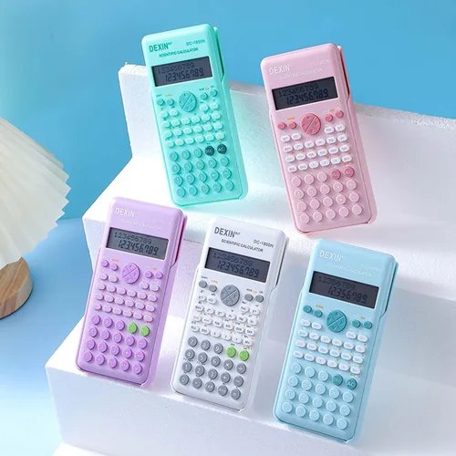 Vista 6 de Calculadoras científicas para estudiantes, 240 funciones, calculadora científica estándar de 2 líneas, suministros de oficina escolar, calculadora