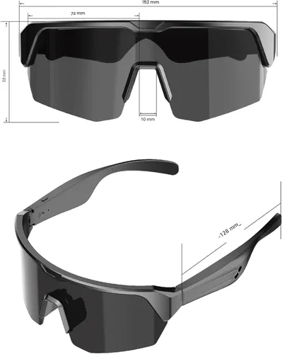 Vista 4 de Gafas Inteligentes, Gafas de Sol Bluetooth Polarizadas para Hombres y Mujeres, Gafas de Seguridad con Micrófono Integrado y Altavoces de Oído
