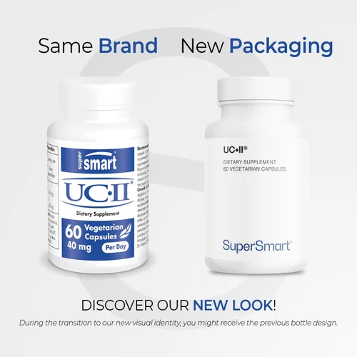 Vista 2 de Supersmart Suplemento UC II de 40 mg por día (colágeno premium), suplemento de colágeno tipo II sin desnaturalizar, sin OMG y sin gluten, 60