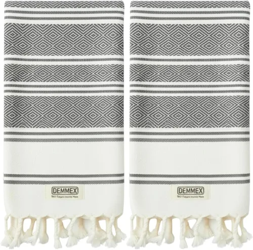 Vista 15 de DEMMEX Toallas de mano turcas de algodón orgánico certificado para baño, juego de 2, toallas de cocina y gimnasio, toallas de viaje compactas