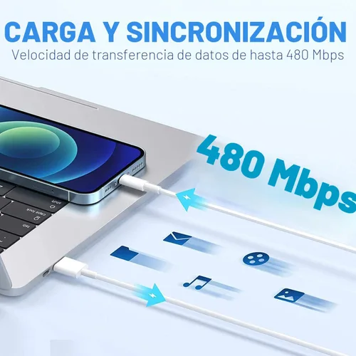 Vista 3 de Paquete de 3 cargadores para iPhone de 6 pies con certificación MFi de Apple, cable Lightning de 6 pies, compatible con iPhone 14/13/12 Mini Pro Max